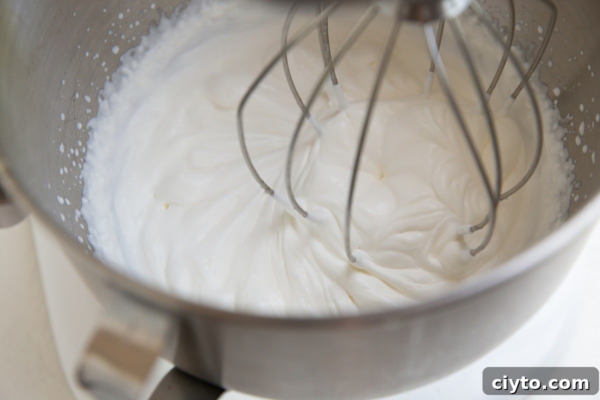 whipped cream in a stand mixer