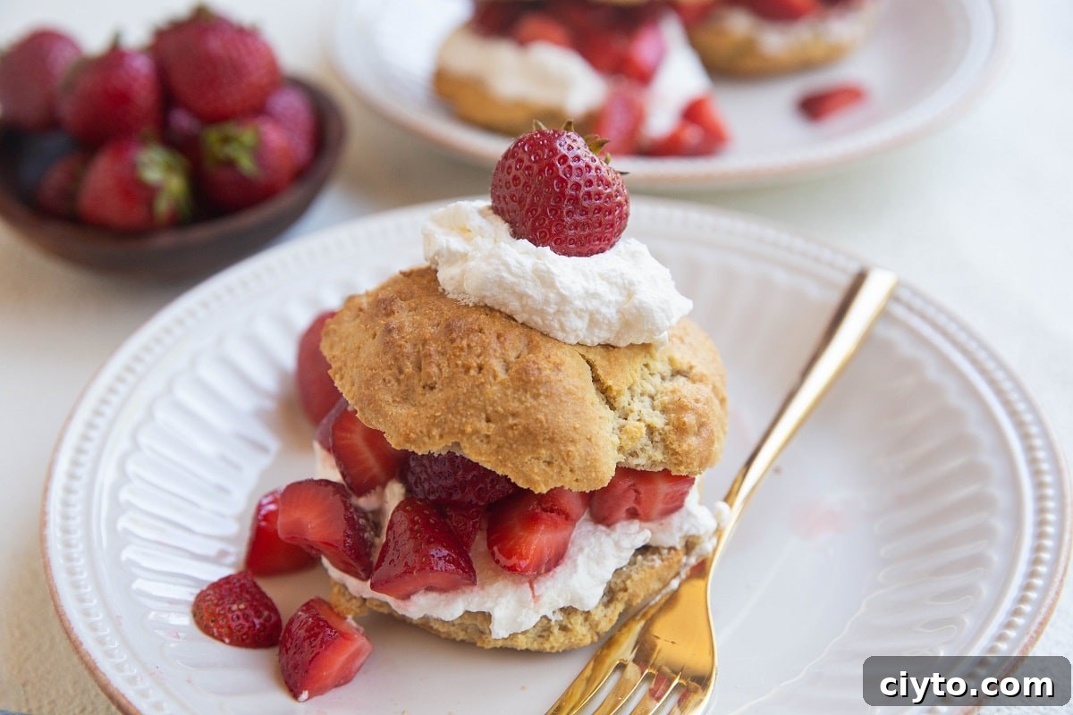 horizontal photo of strawberry shortcake
