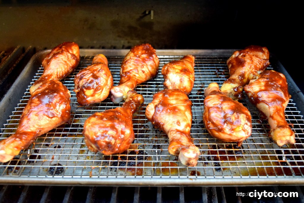 Honey mustard chicken drummies fresh off the grill