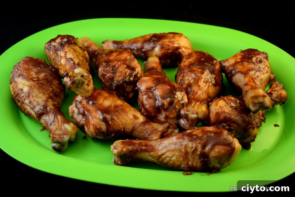 Finished honey mustard chicken drumsticks