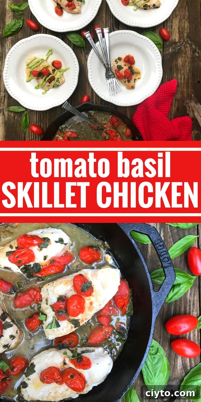 Skillet Chicken with Tomatoes and Fresh Basil 2 Tomato Basil Skillet Chicken by The Whole Cook