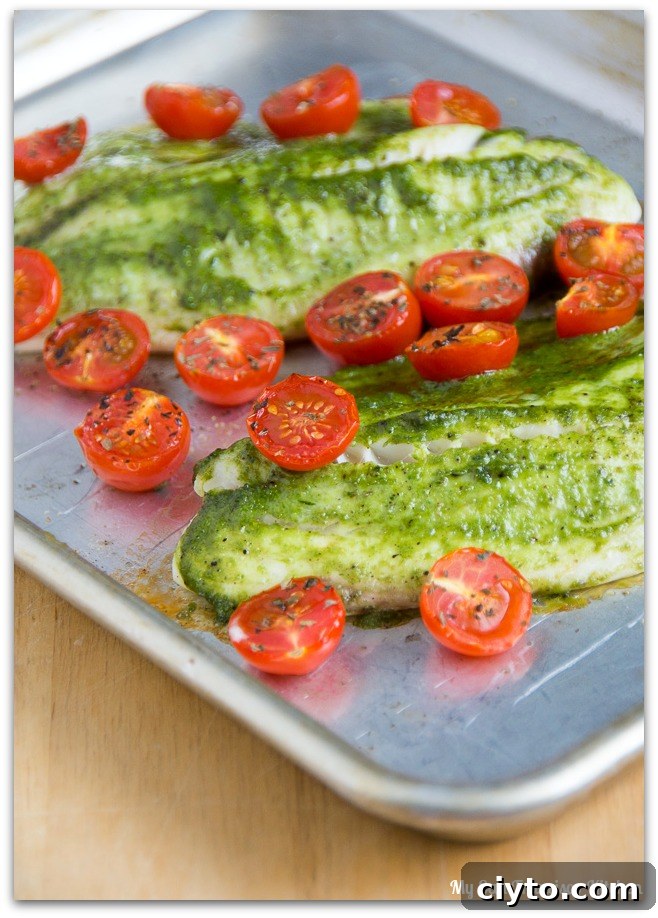 pesto and tomato tilapia