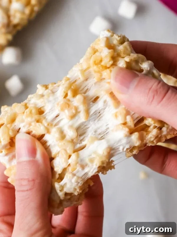 Rice Krispie treats close-up.