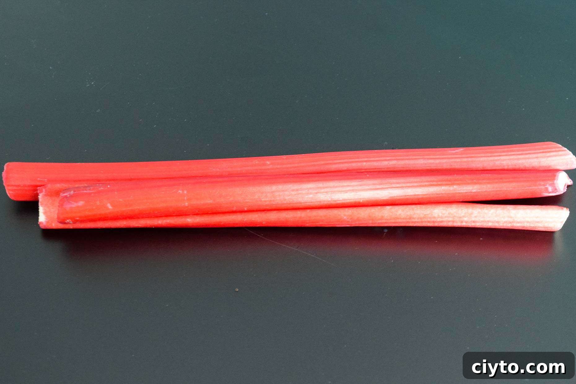 Rhubarb on black background