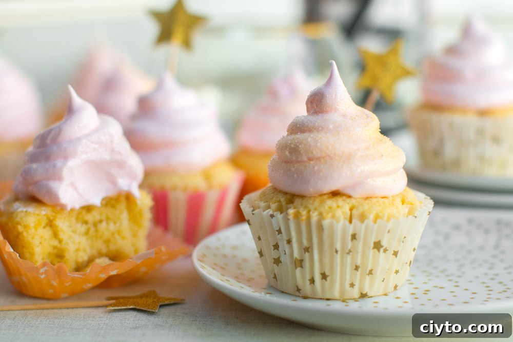 Party on Champagne Meringue Cupcakes, party on. <3
