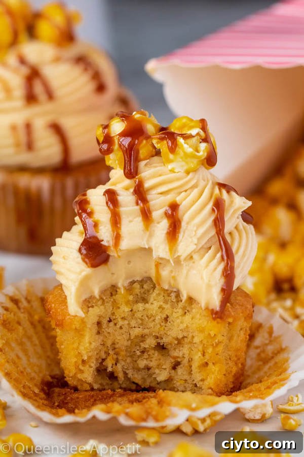 Homemade Caramel Popcorn Cupcakes 3 Caramel Popcorn Cupcakes