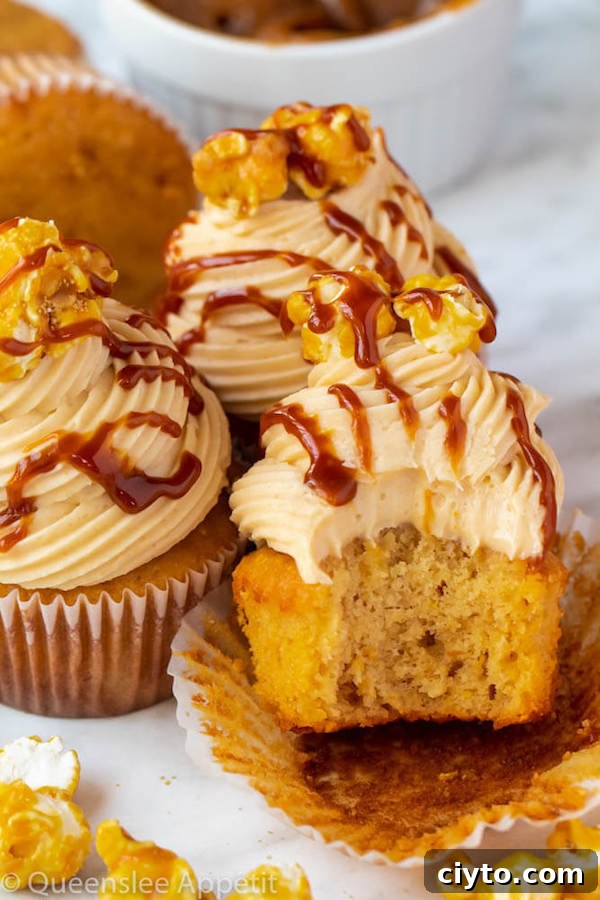 Homemade Caramel Popcorn Cupcakes 5 Caramel Popcorn Cupcakes