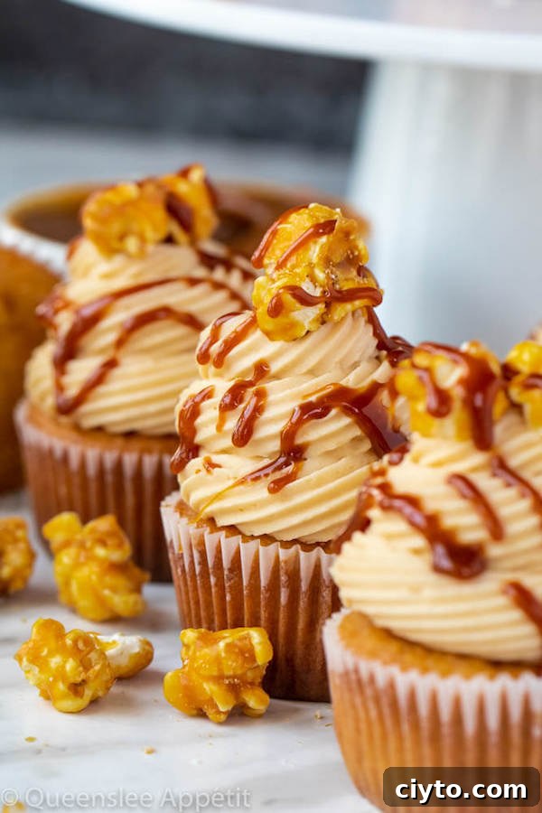 Homemade Caramel Popcorn Cupcakes 6 Caramel Popcorn Cupcakes