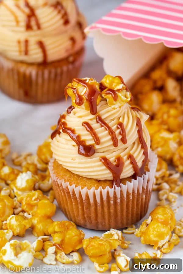 Homemade Caramel Popcorn Cupcakes 9 Caramel Popcorn Cupcakes