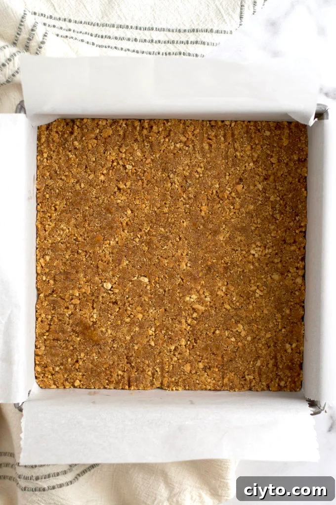 vanilla graham cracker crust pressed in a pan