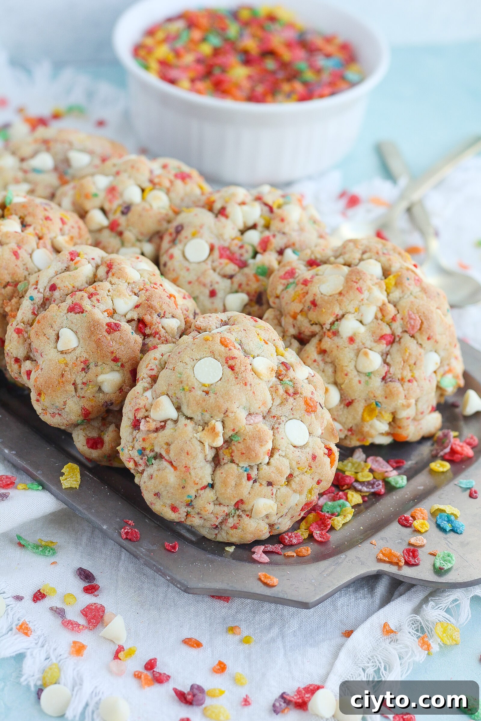 Fruity Pebbles Cookies Recipe: Crunchy Rainbow Cereal Treat 5 Crushing Fruity Pebbles cereal