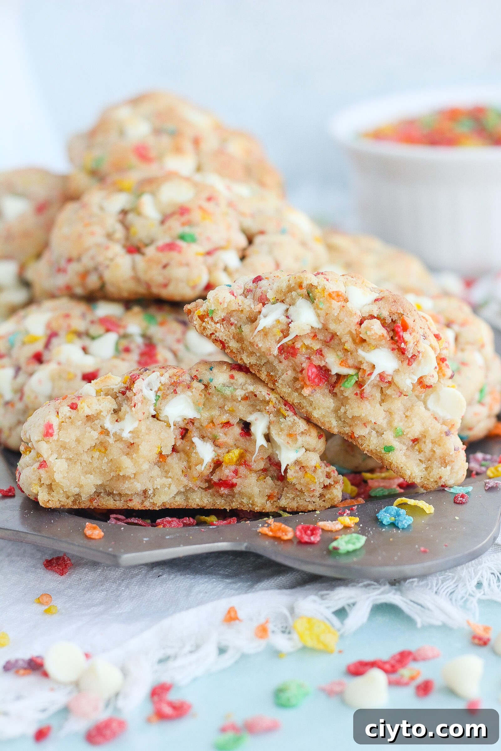 Fruity Pebbles Cookies Recipe: Crunchy Rainbow Cereal Treat 7 Plate of Fruity Pebbles Cookies