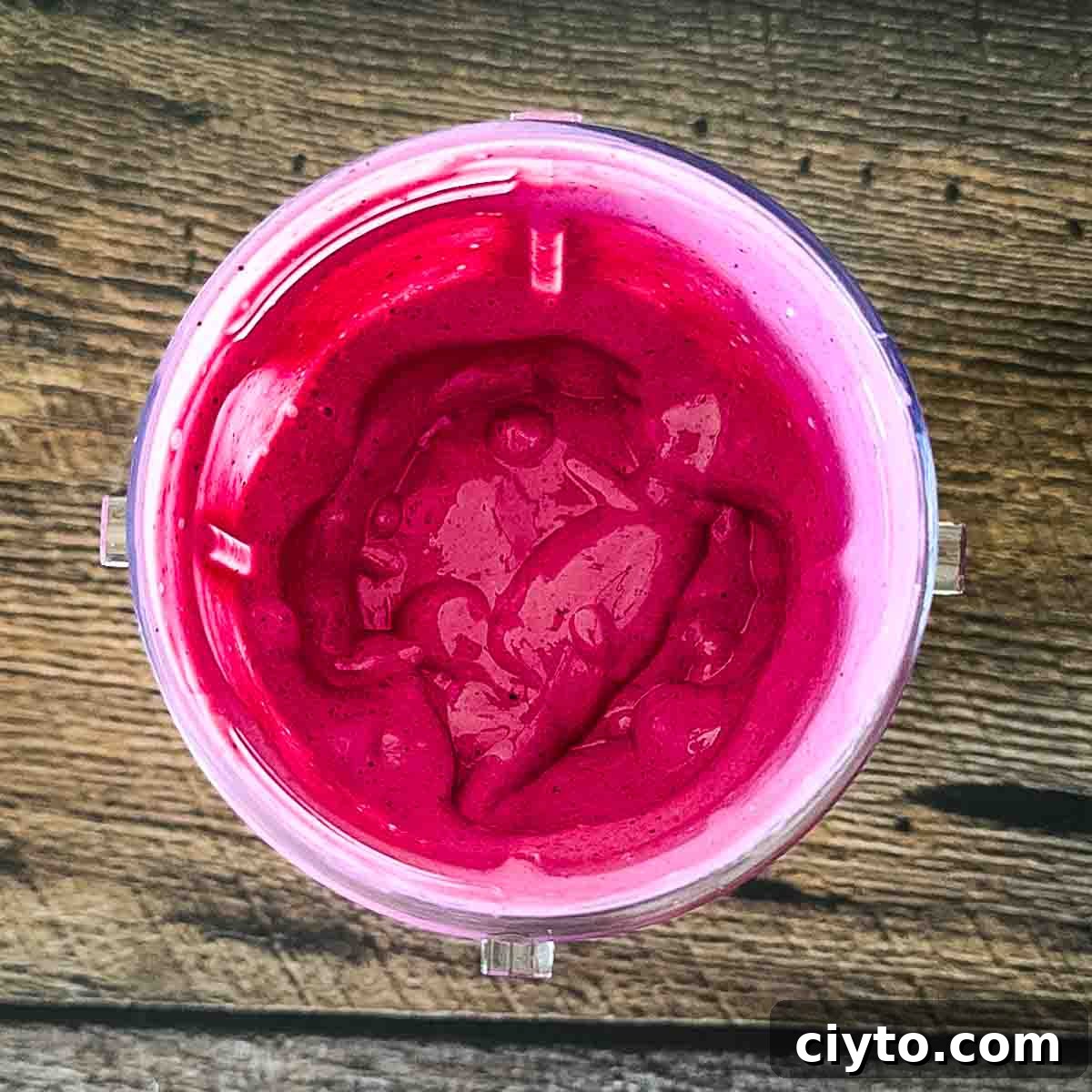 The ingredients blended until smooth in a blender.