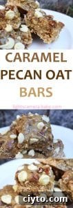Caramel Pecan Oat Slice is a chewy oat slice studded with chocolate chips and topped with caramel, coconut, pecans and white chocolate. #caramelslice #carameloatbars #pecanoatbars #caramelpecanoatbars #pecancaramel #oatslice #oatmealbars