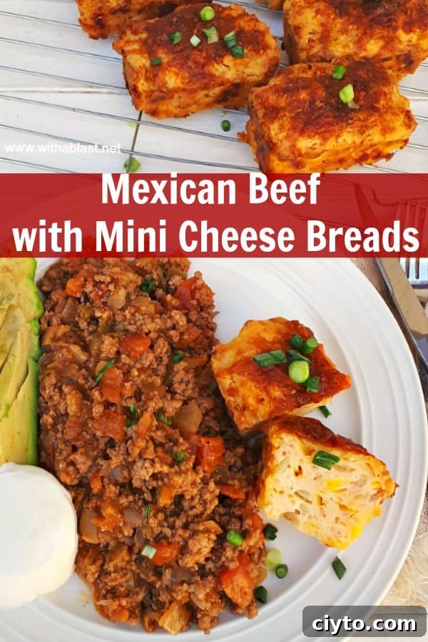 Mexican Beef with Mini Cheese Breads Mexican Beef with Mini Cheese Breads