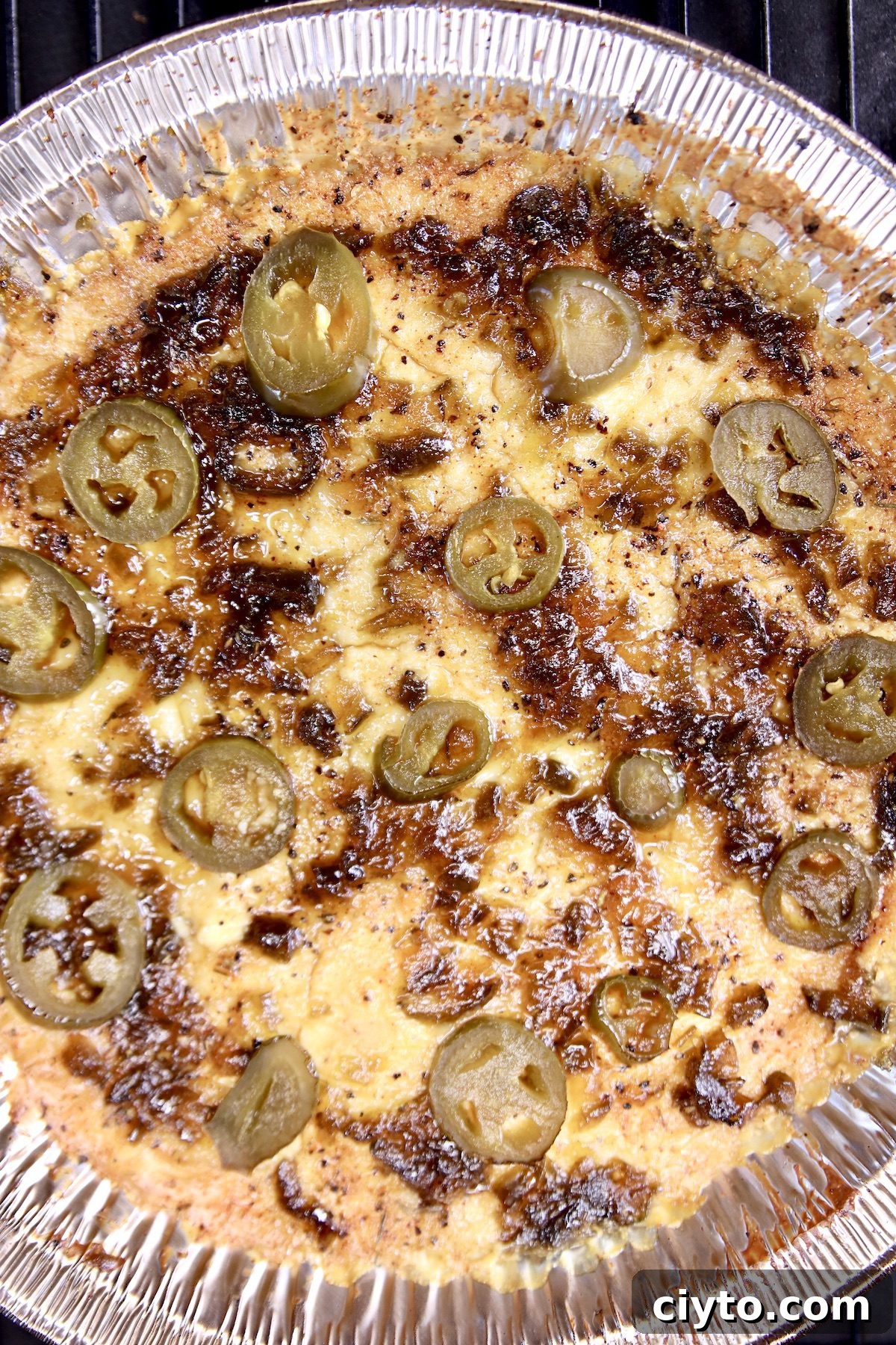 overhead of smoky cream cheese dip