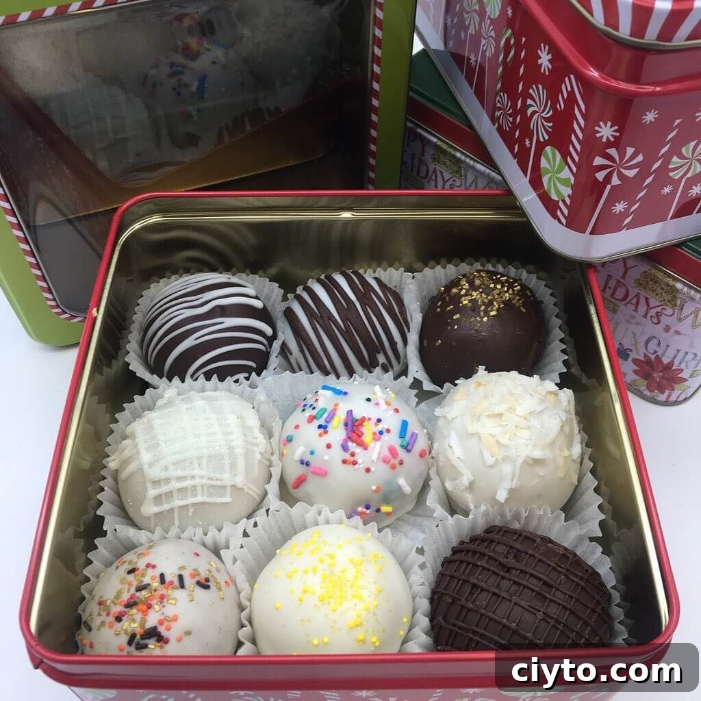 Cake truffle gift tin