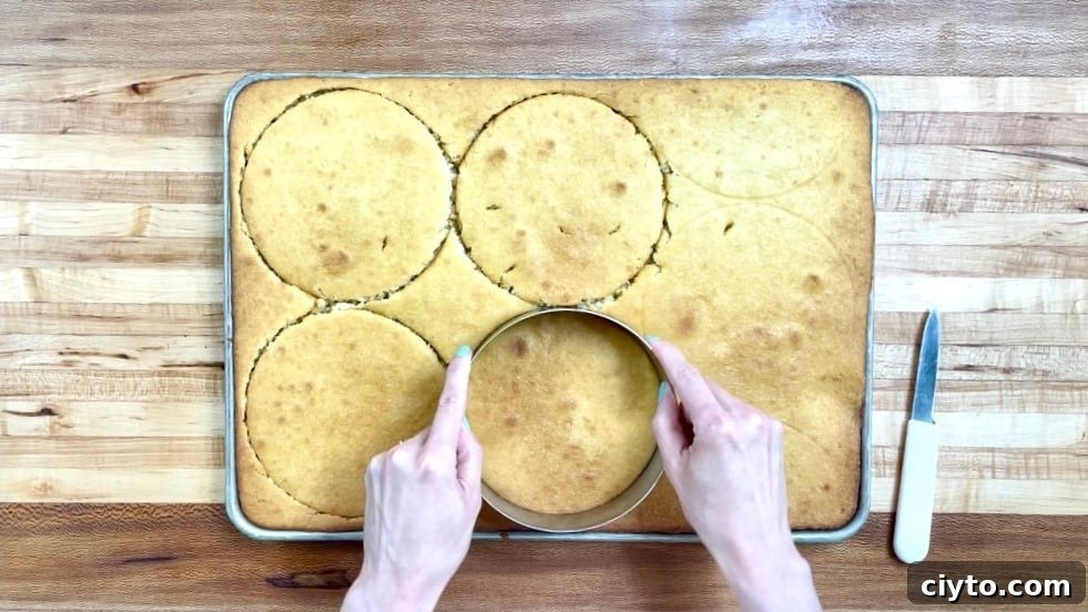 Cut cake with cake rings