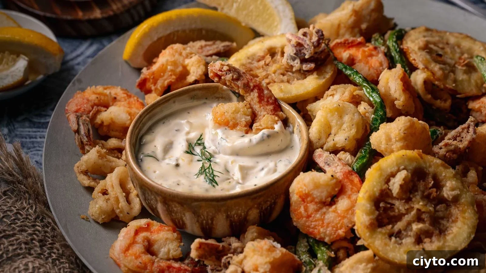 19 Crowd-Pleasing Appetizer Recipes Guests Can't Resist 11 Crispy fritto misto with fried seafood and vegetables served with tartar sauce.