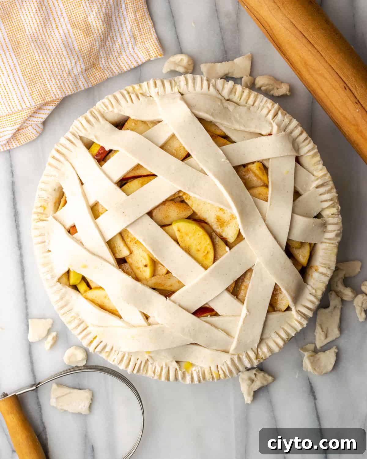 How to Make a Flaky Gluten-Free Pie Crust 25 A criss cross lattice work pie crust.