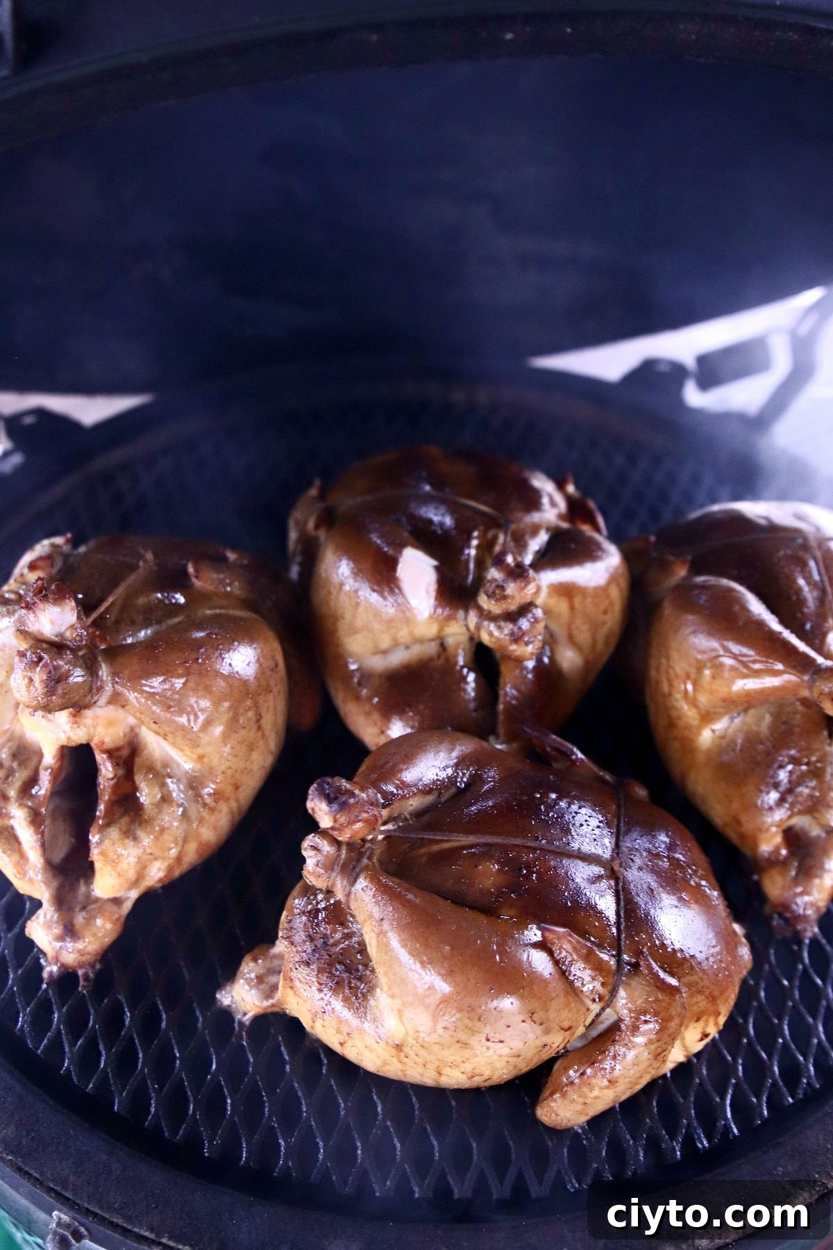 Grilled chicken meal prep recipe 4 smoky chickens on a grill