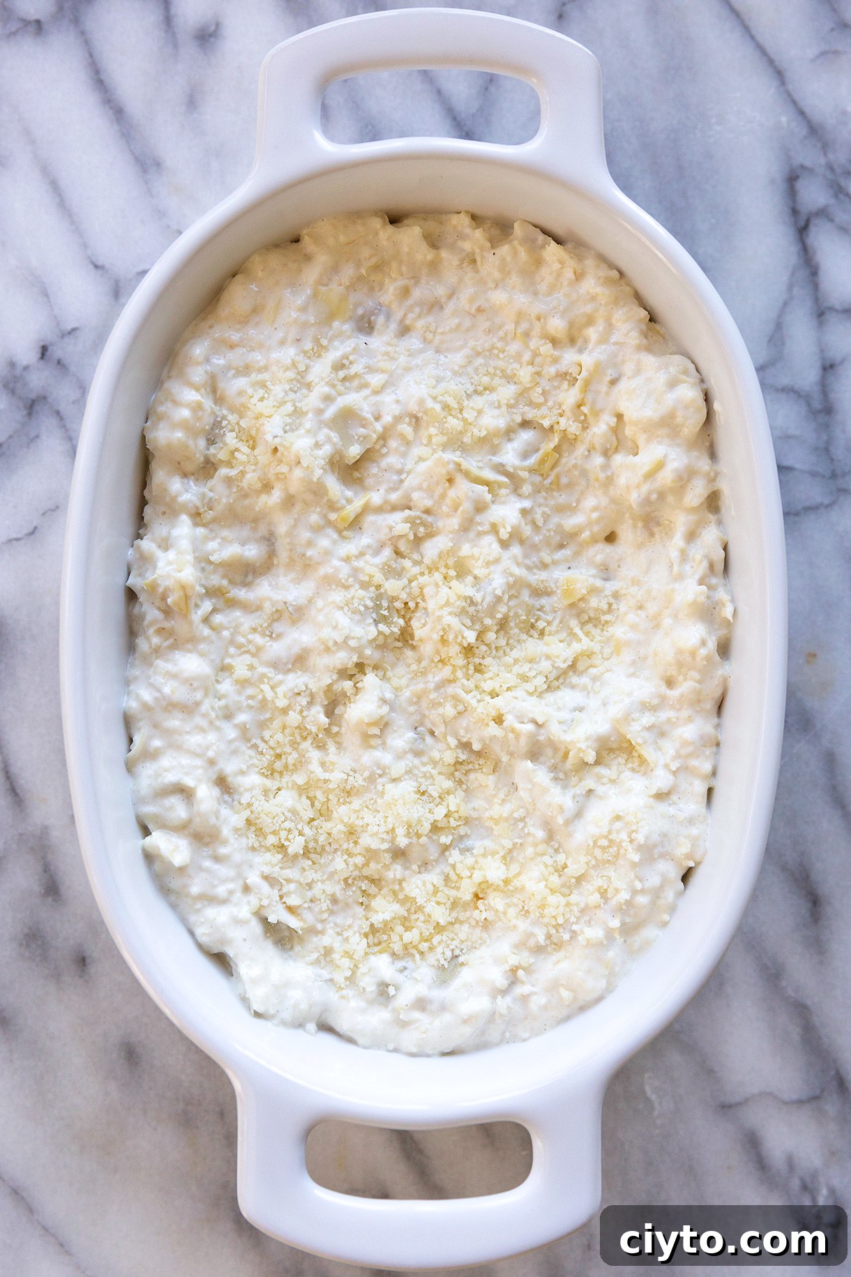 making artichoke dip with 3 ingredients