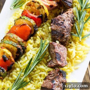 Grilled Beef Kabobs with Lemon and Rosemary