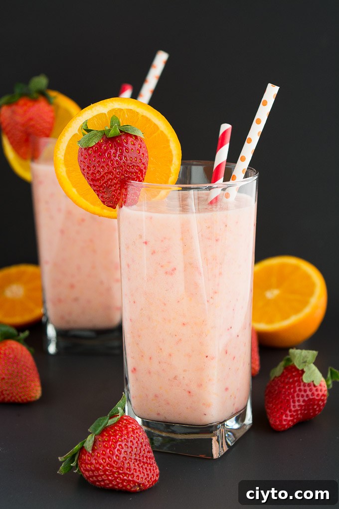 Creamy Pineapple Spinach Green Smoothie Recipe 4 Strawberry Orange Sunrise Smoothie