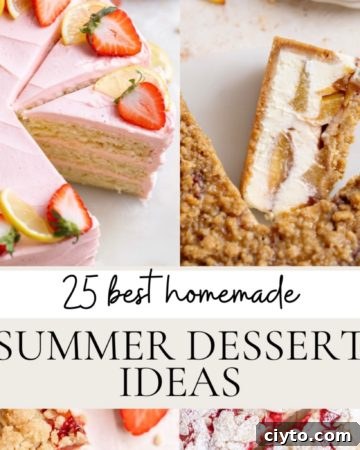 Assorted summer desserts