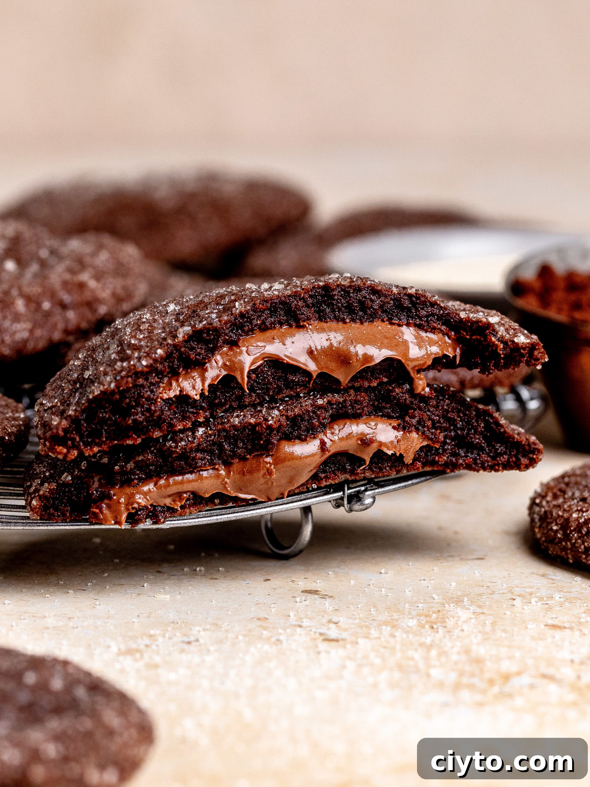 Nutella stuffed cookie with gooey center