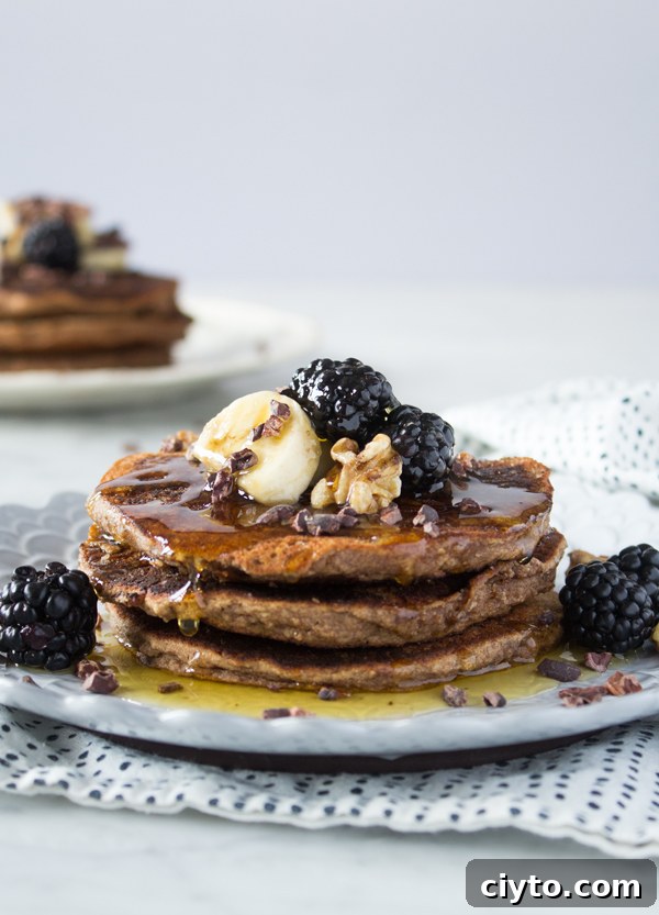 Gluten Free Vegan Breakfast Almond Flour Pancakes | www.sweetpotatosoul.com