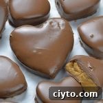 Bunch of chocolate peanut butter Valentine's hearts