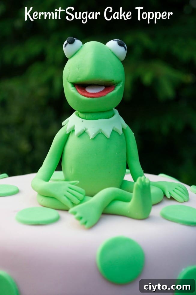 Kermit the Frog Sugar Cake Topper Muppets Cake