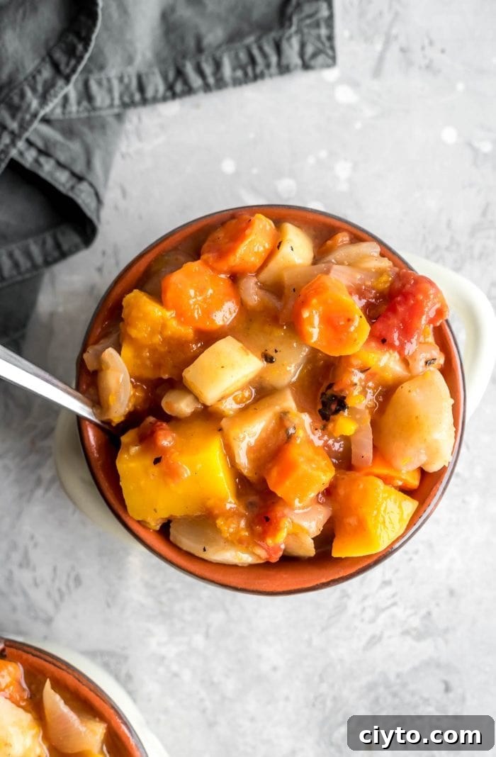 Healthy Slow Cooker Root Vegetable Stew - Running on Real Food