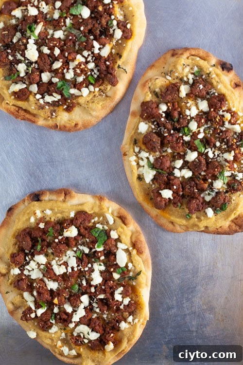 Merguez and Hummus Flatbread
