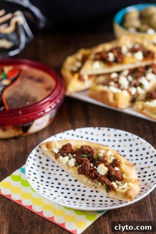Merguez and Hummus Flatbread