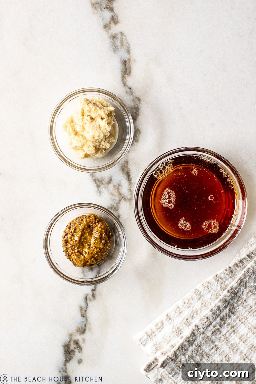 Ingredients for horseradish honey mustard sauce
